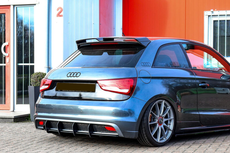 Performance Rear Bumper Diffuser Addon With Ribs Fins For Audi A1 8X