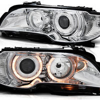 Headlights Angel Eyes Chrome Fits Bmw E Coupe Cabrio In