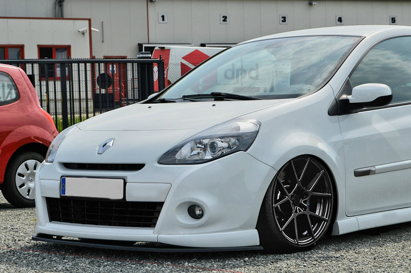 Black Gloss Front Bumper Spoiler Skirt Valance For Renault Clio