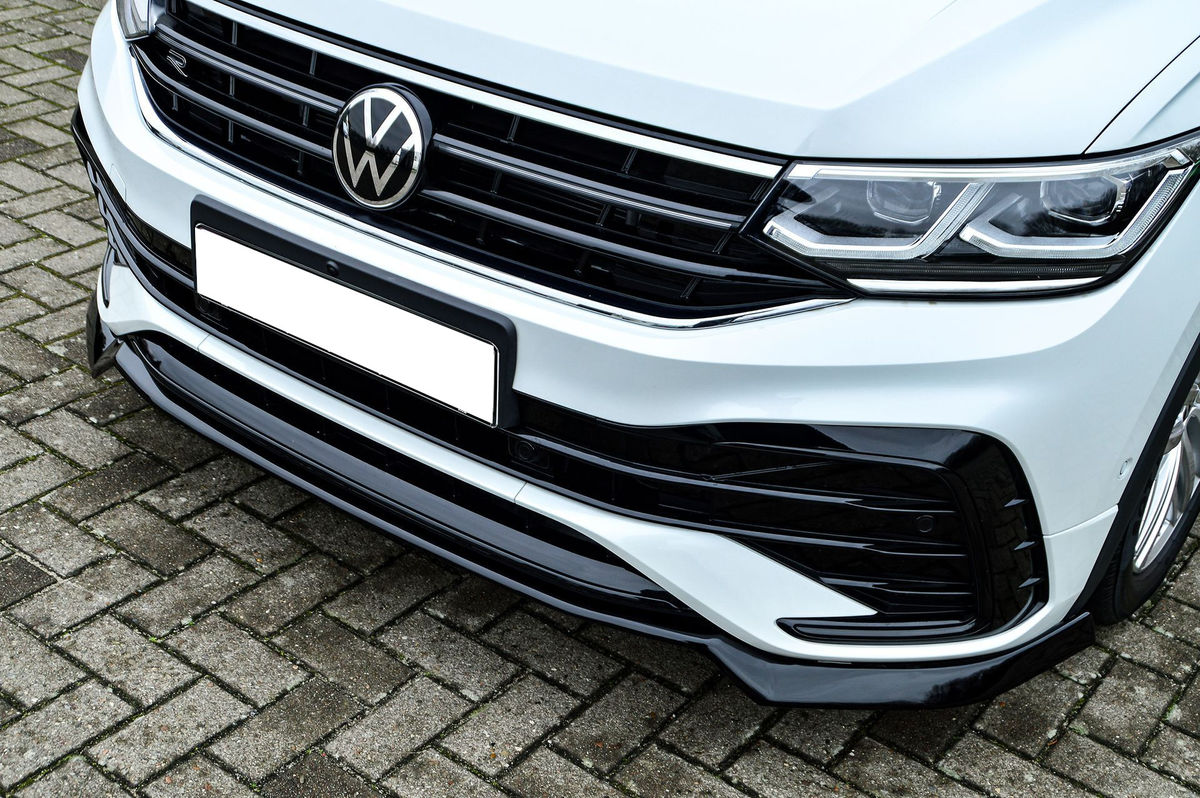 Black Gloss Front Bumper Spoiler Skirt Valance For Vw Tiguan Ad