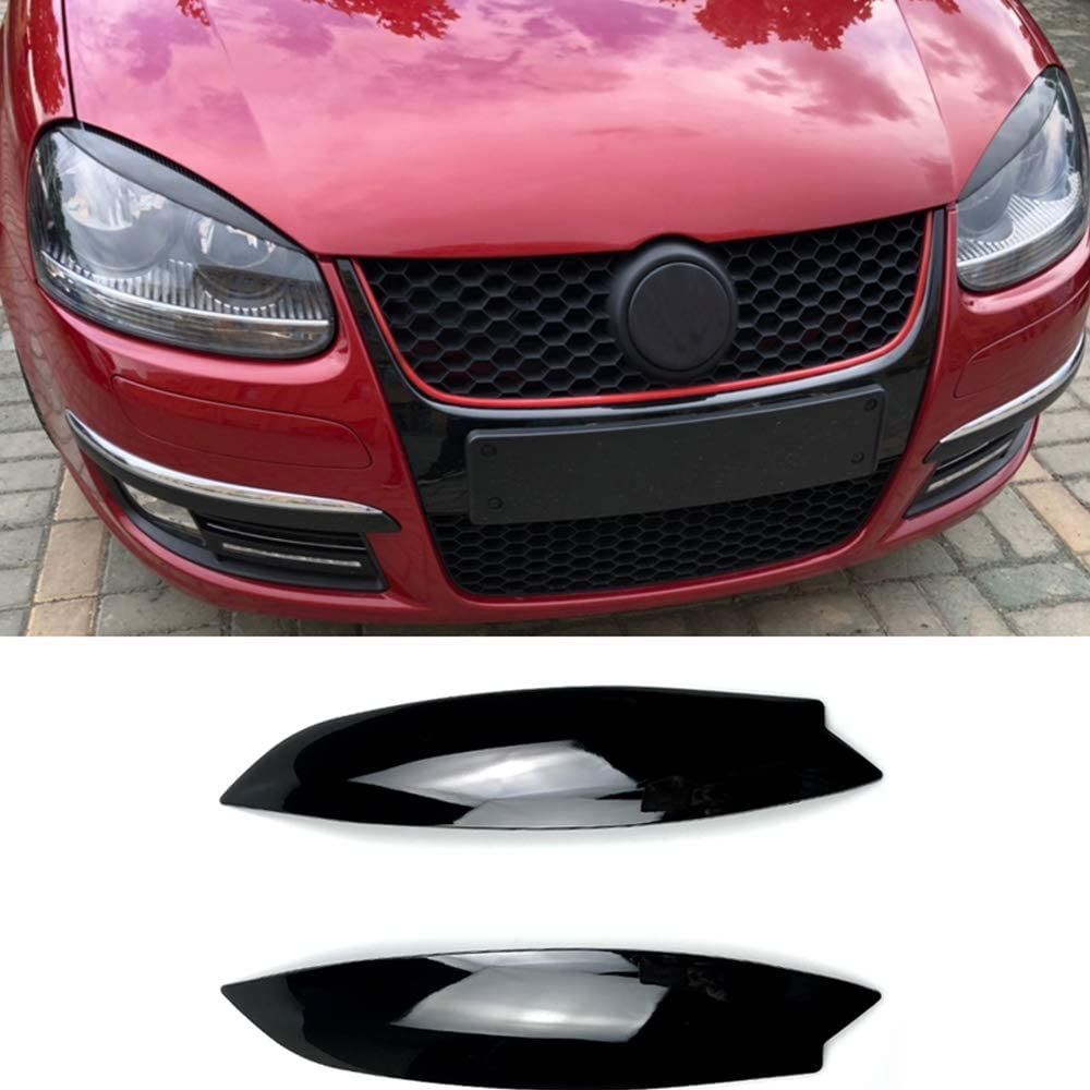 Eyebrows Headlight Covers Mask For VW Golf V Jetta MK5 ABS In