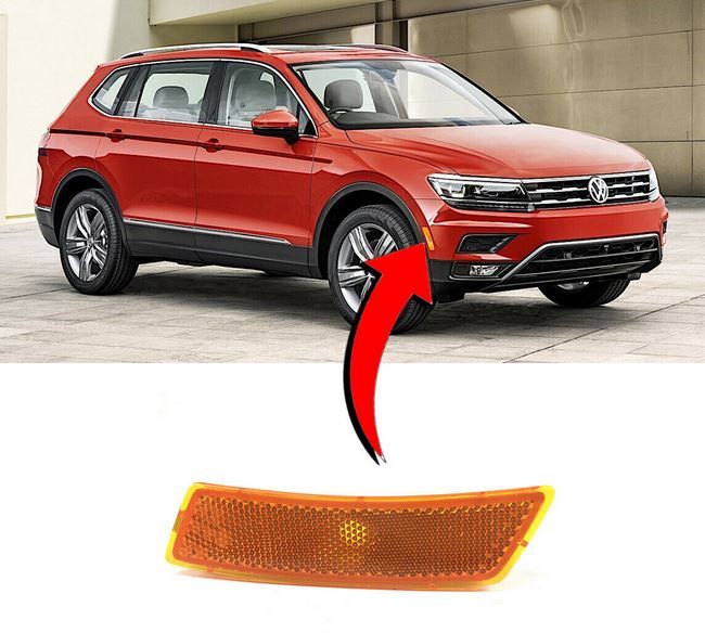 New Genuine Vw Tiguan Front Bumper Reflector Right O S