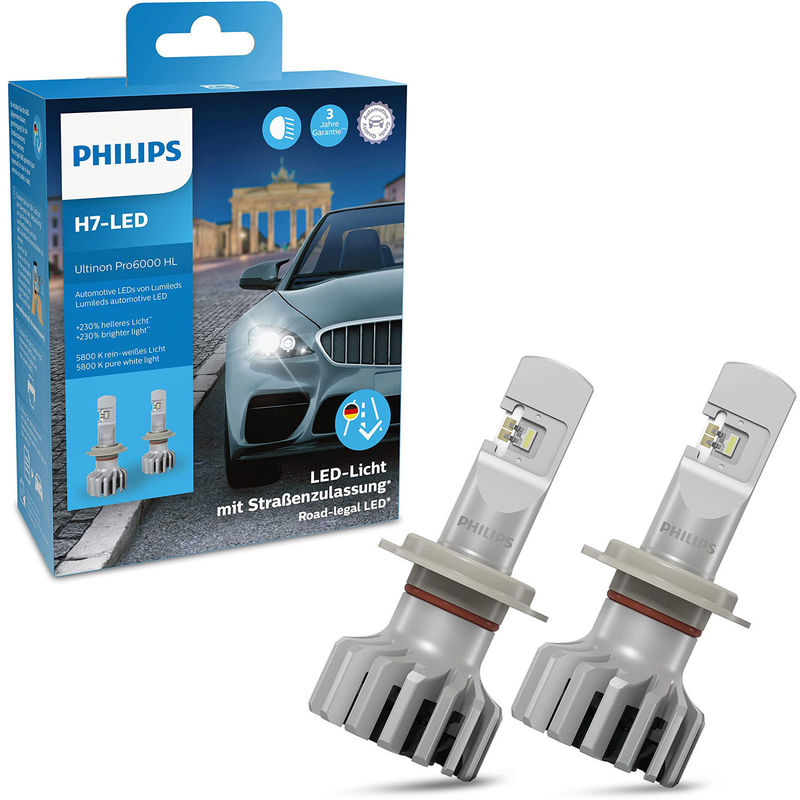 PHILIPS LED H7 Bulbs pcs.) Ultinon Pro6000 +230% more light. Street legal in Philips - buy best tuning parts in ProTuning.com store