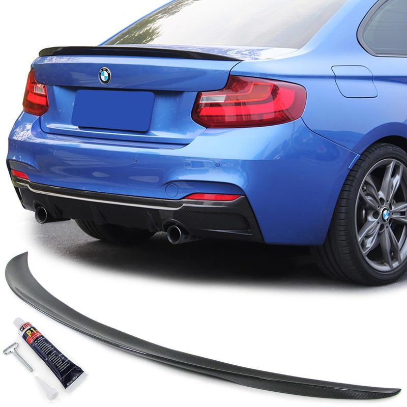 thumbnail image 2 of Carbon Fiber Style Trunk Spoiler For BMW F22 2 Series 2014-2021 – Gloss Black Duck Lid 2 of 6