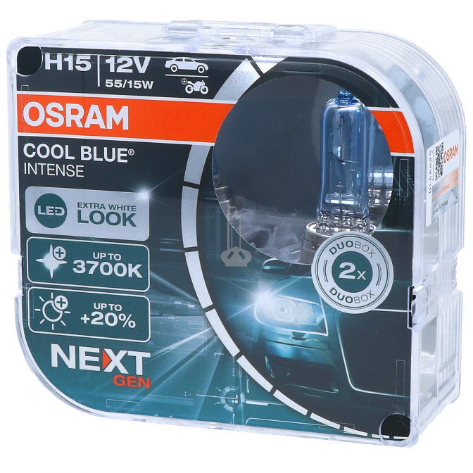 OSRAM Cool Blue Intense H15 +100% (NEXT GEN) Extra White (LED look