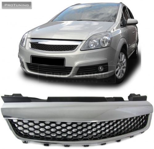 Opel Zafira B 05-08 front grill - BLACK/ CHROME OPC LOOK in Grills - buy  best tuning parts in  store