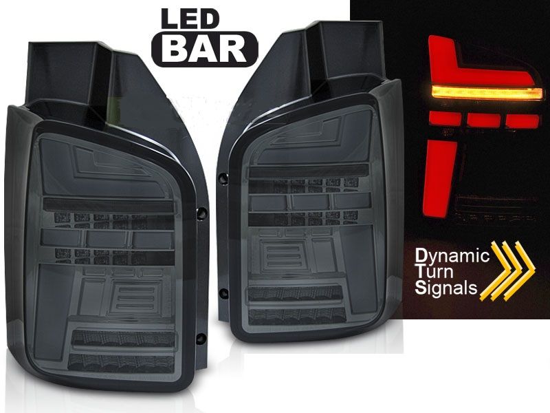 LED BAR TAIL LIGHTS CLEAR SMOKE SEQ fits VW T5 10-15 in Taillights ...