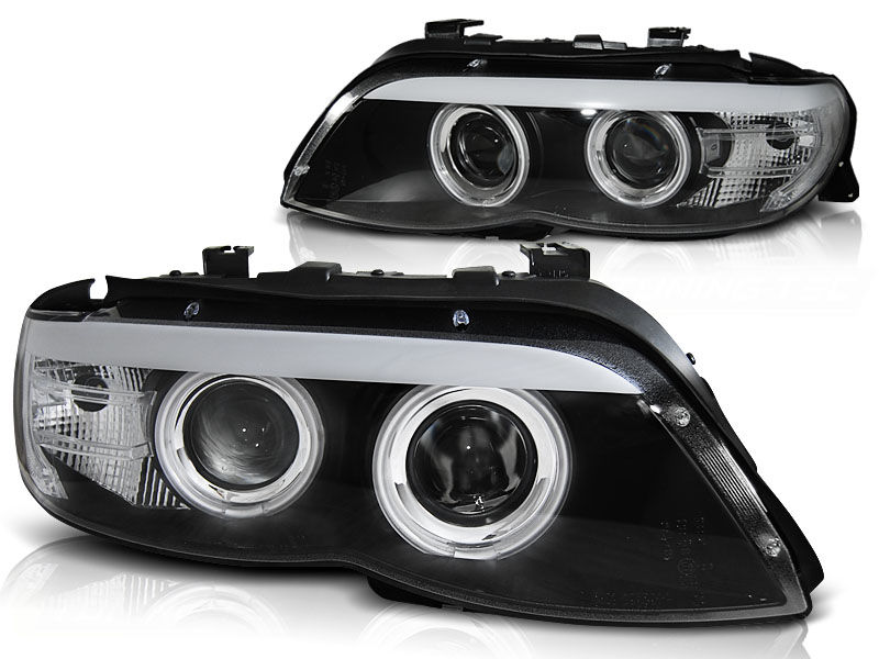 AUTOart Black Angel Eyes Headlights For BMW X5 – Waterproof, Stylish Upgrade For E53 Models