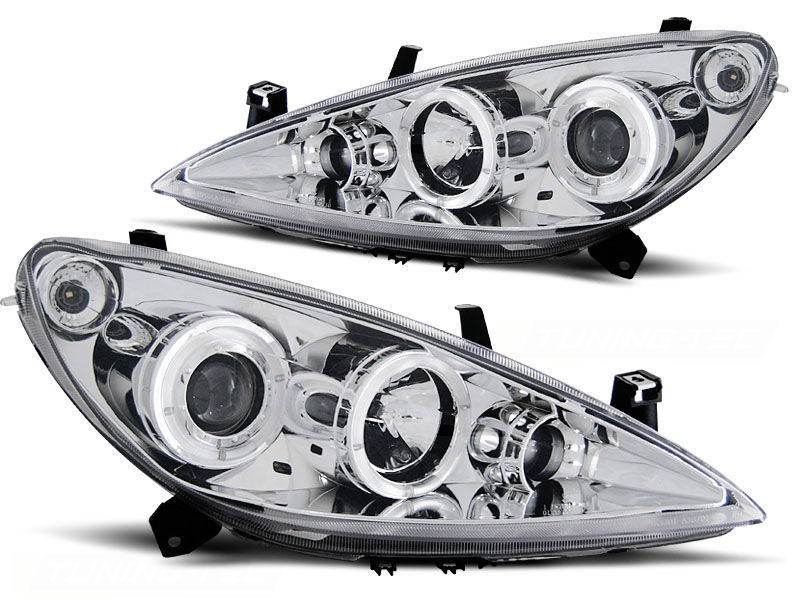 PEUGEOT 307 04.01-06.05 ANGEL EYES CHROME in Headlights - buy best tuning  parts in  store