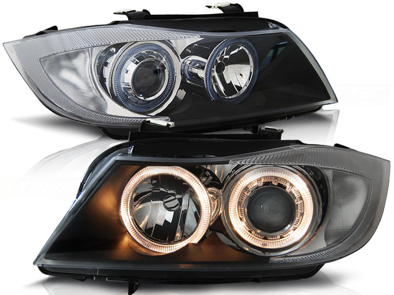 E90 / E91 05-08 Angel Eyes Black in Headlights - buy best tuning parts in   store