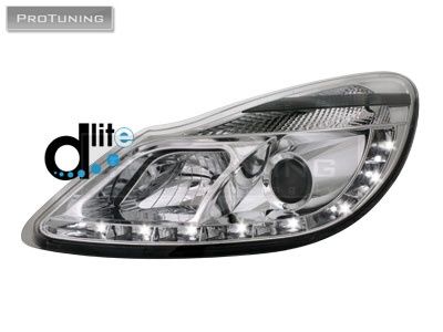Opel Corsa D 06-11 Chrome/ LED Дневные ходовые огни ( R8 Style) in Фары -  buy best tuning parts in ProTuning.com store