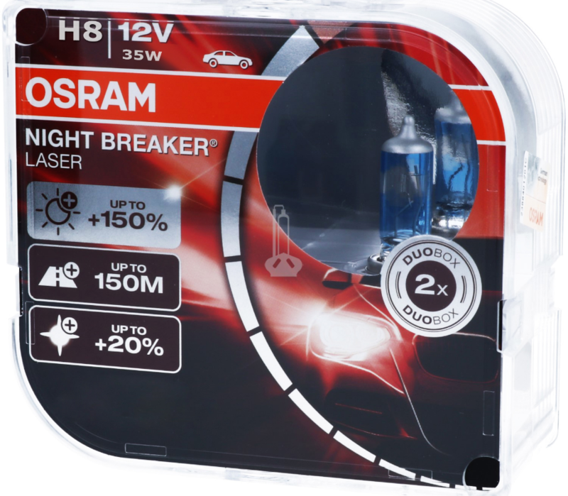 OSRAM Night Breaker LASER Next Generation H8 +150% Xenon White Car Bulbs (2  Bulbs) in Osram Night Breaker - buy best tuning parts in  store