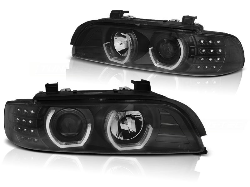 BLACK 3D LED ANGEL EYES HEADLIGHTS For BMW E39 95-03 in - buy best tuning parts in ProTuning.com store