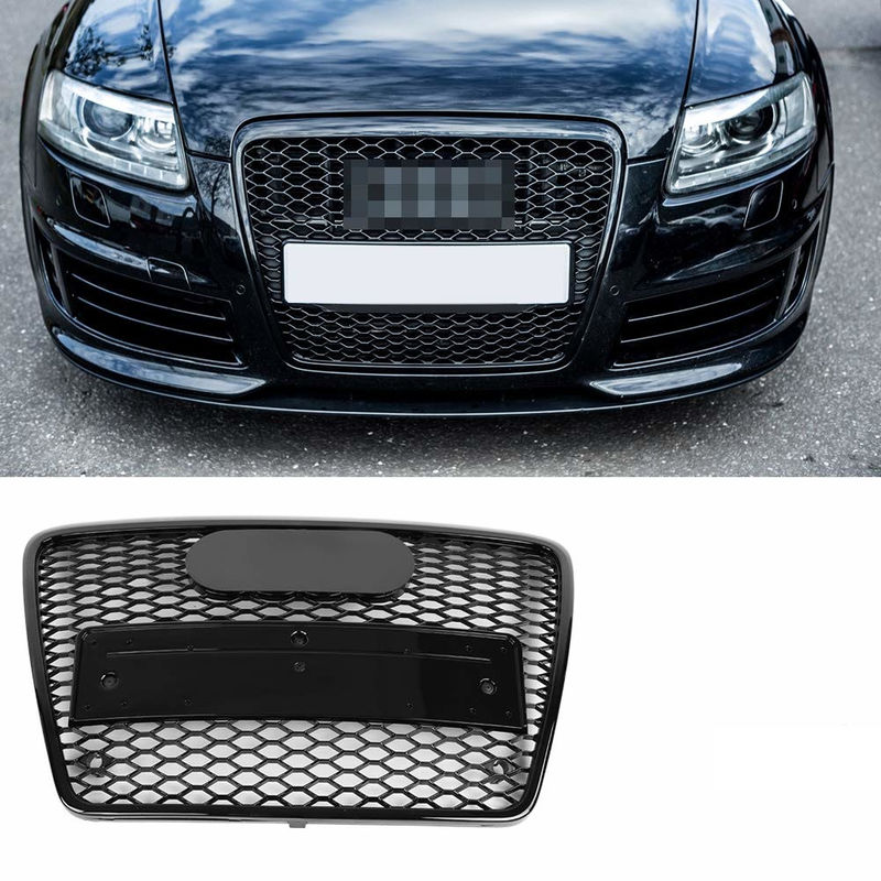 thumbnail image 2 of Glossy Black RS6 Style Front Grille Emblem - Fits A6 S6 RS6, Direct Replacement 2 of 6