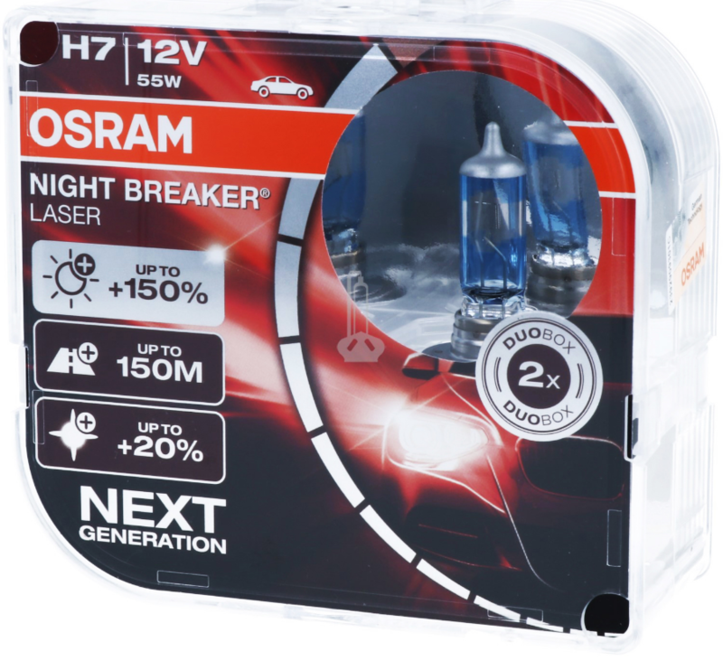 OSRAM H7 64210NL Halogen Night Breaker Laser Next Generation 12V 55W +150%  Bright White Car Original Headlight Genuine Lamp Pair