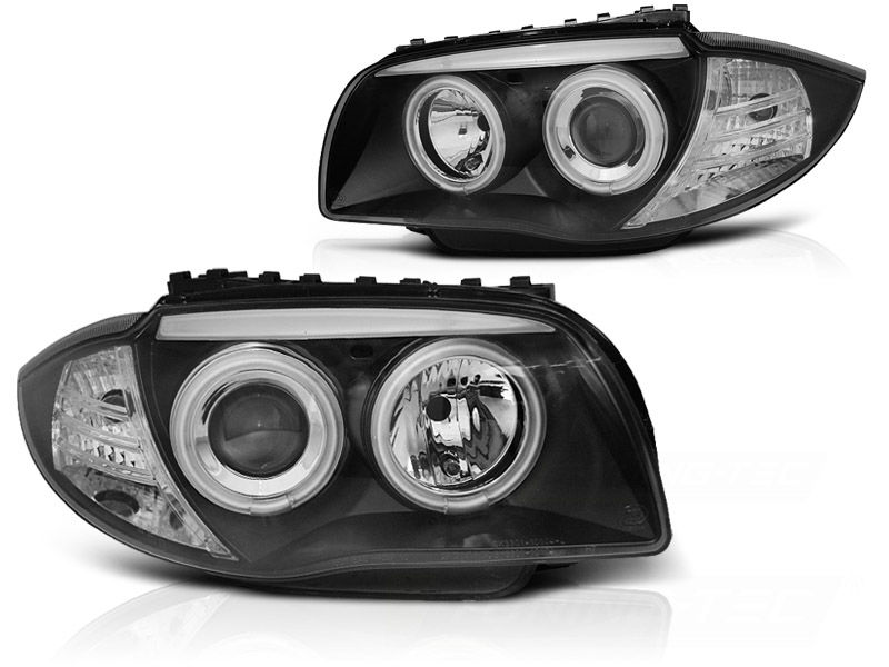 Ultimate Components Black Projector Angel Eyes Headlights For BMW 1 Series E81 E87 (2004-2012)