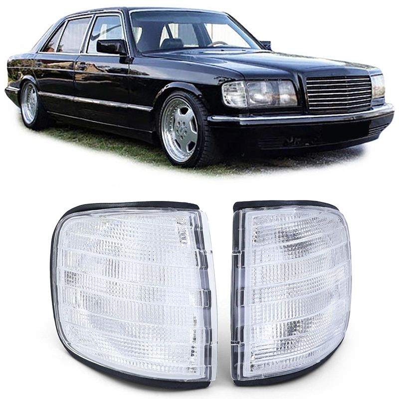 URO Parts Front Turn Signal Light Set For Mercedes W126 – Left & Right (L+R) With Housing (4873262-Kit)