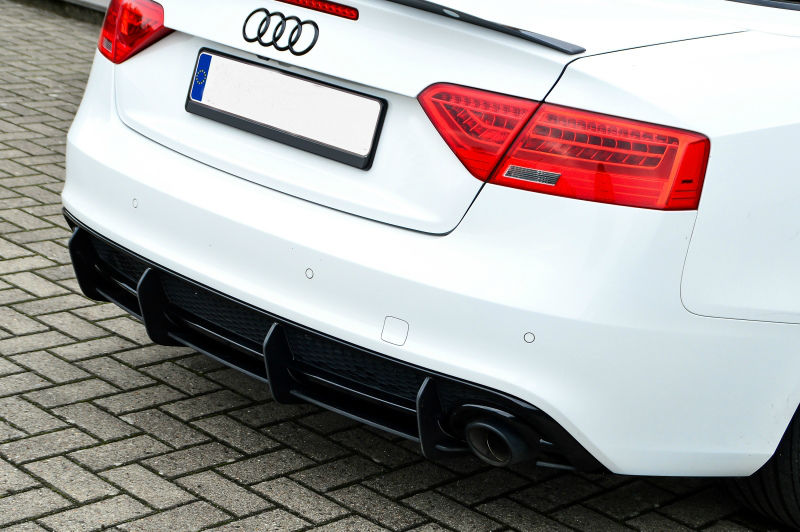 fins For Audi TT RS 8J 09-14 Details about  / Performance Rear Bumper diffuser addon with ribs