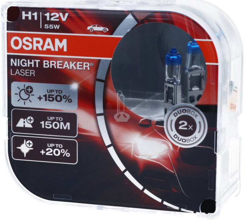 Osram Nightbreaker Laser +150 H1 headlight bulb 64150NL-HCB 12v