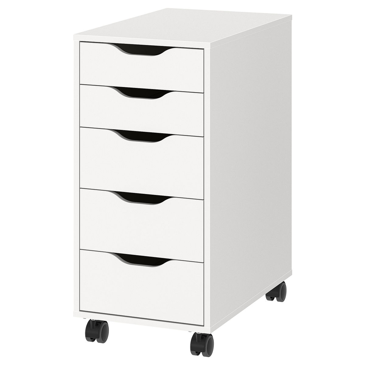 Cassettiera IKEA ALEX con rotelle, 36x76 cm, bianco/nero