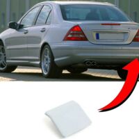 thumbnail image 2 of Front Bumper Tow Hook Cover Cap For Mercedes C-Class W203 (C230 C240 C320) – ABS Black, 2038850026 2 of 6