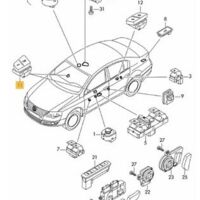 NEW GENUINE VW PASSAT 05-11 DOOR CENTRAL LOCKING SWITCH BUTTON LHD ...