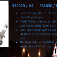 LED autožárovky PHILIPS ULTINON PRO6000 H4 12V HOMOLOGOVANÉ +230