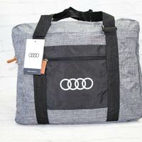 Audi 3152000100 Foldable Carry Bag Rings Logo Handbag Light Grey 
