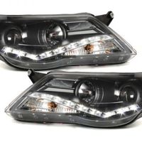 Headlights for VW Tiguan 5N 07-11 daytime running lights black