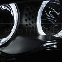 ANGEL EYES LED BLACK HEADLIGHTS FOR BMW E46 99-03 COUPE/ CABRIO in