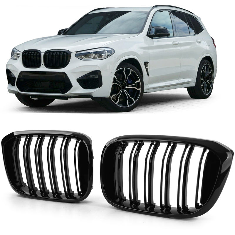 Parrillas M Look Doble Barra Negro Brillo Riñón Para BMW X3 G0 / X4 G0 en Parrillas g01 black grill Parrillas M Look Doble Barra Negro Brillo Riñón Para BMW X3 G0 / X4 G0 en Parrillas