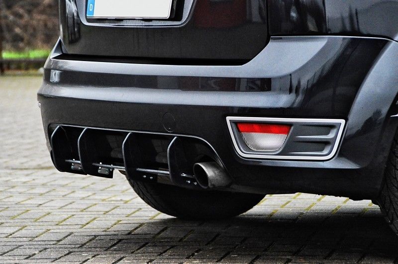 Performance Rear Bumper diffuser addon with ribs / fins For Ford Focus