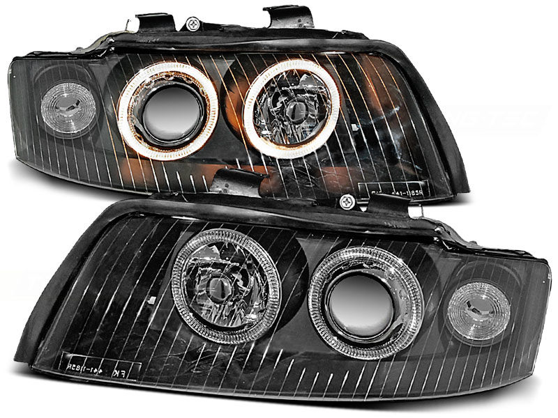 HEADLIGHTS ANGEL EYES BLACK For AUDI A4 B6 0104 in Headlights buy