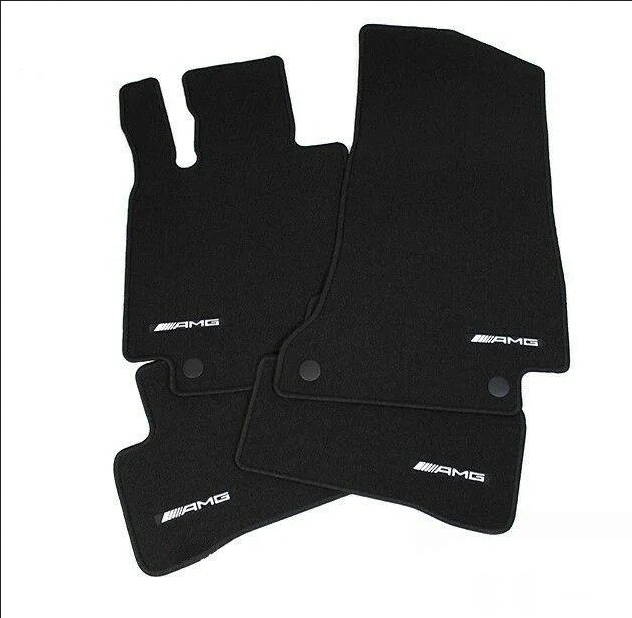 Genuine AMG Black Velour floor mats set 4x Carpets For Mercedes W205