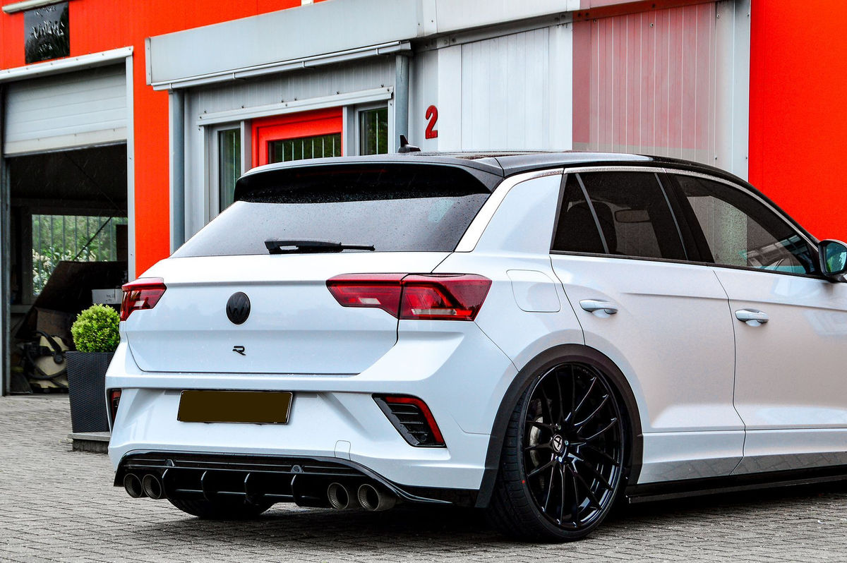 Performance Rear Bumper diffuser addon with ribs / fins For VW T-ROC R ...