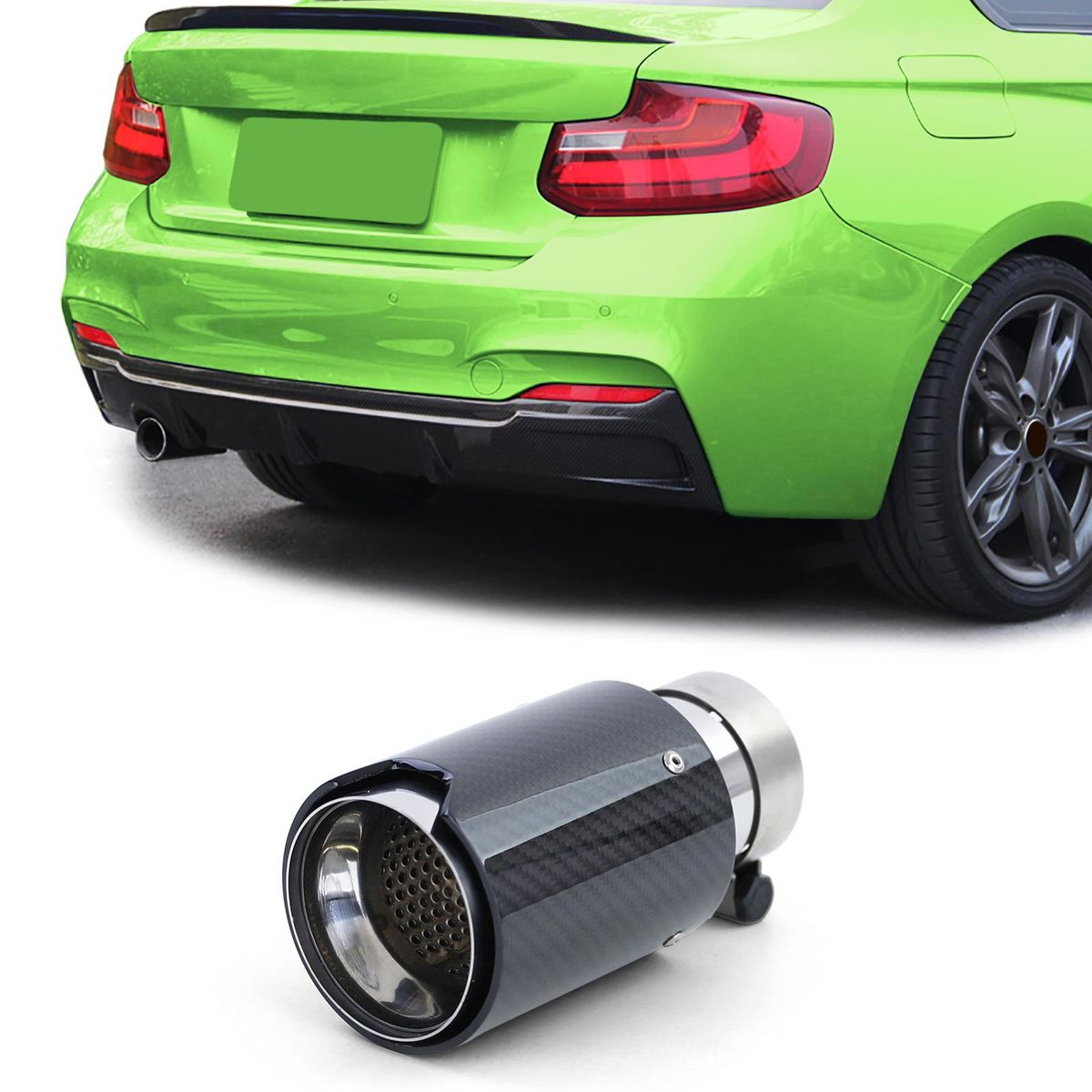 Carbon Black Performance Exhaust Muffler Tip 93mm x 181mm for BMW 2er ...