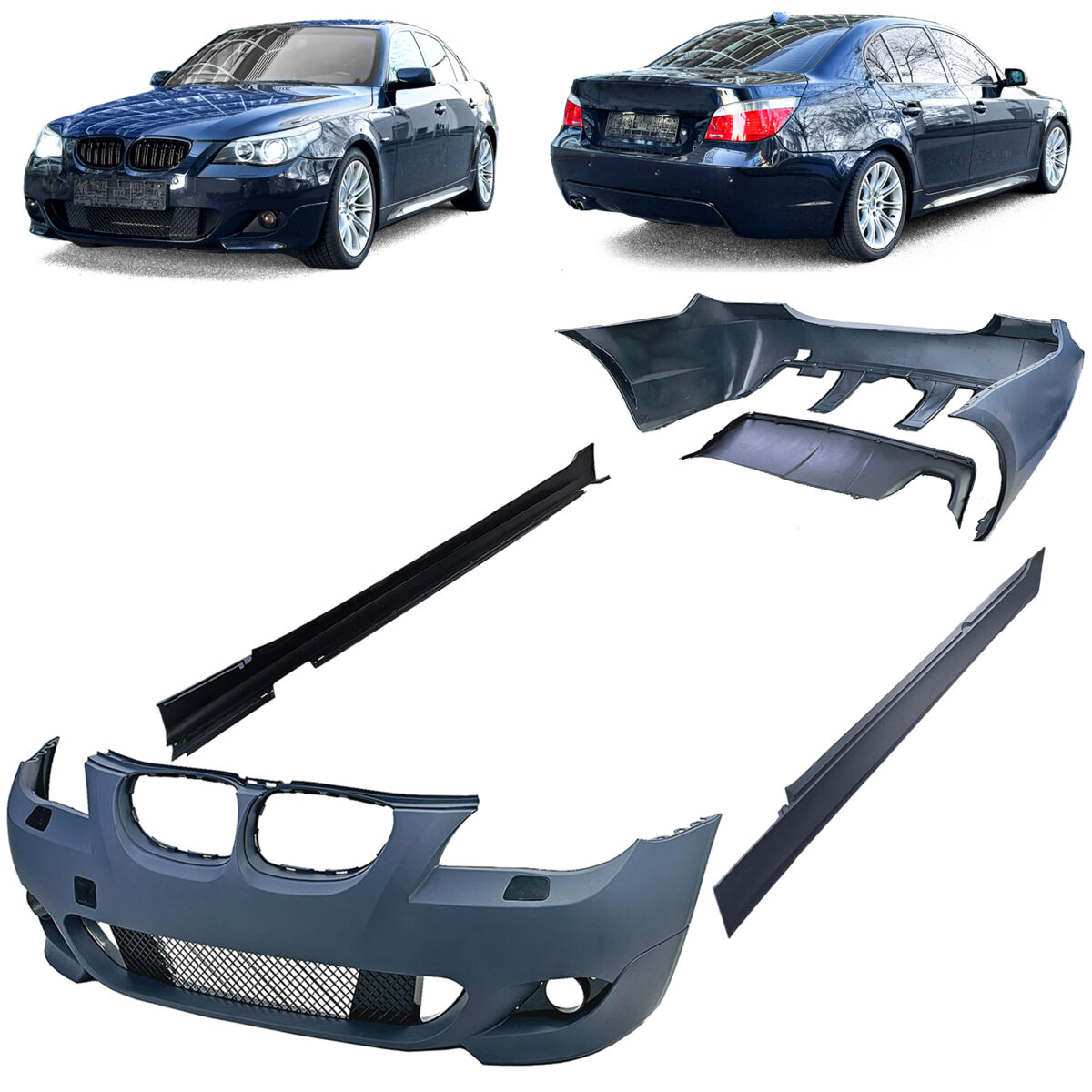 M Sport Bodykit Bumper Sideskirt set for BMW e60 03-10 (Rear + Front ...