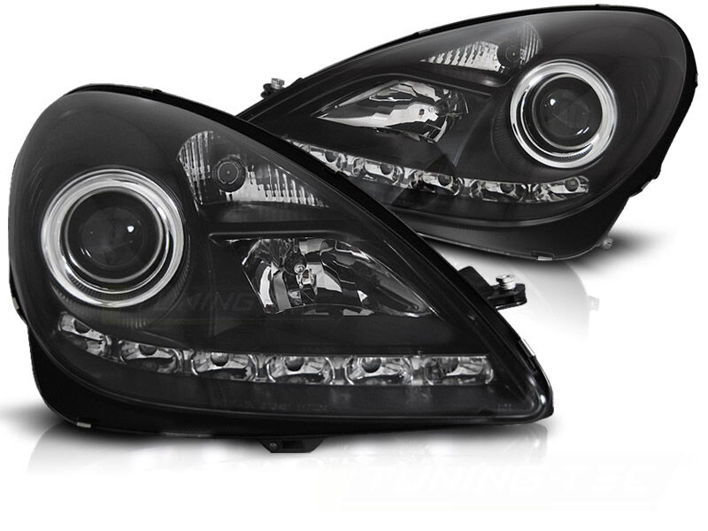 XENON HEADLIGHTS DRL BLACK fits MERCEDES R171 SLK 04-11 in Headlights ...