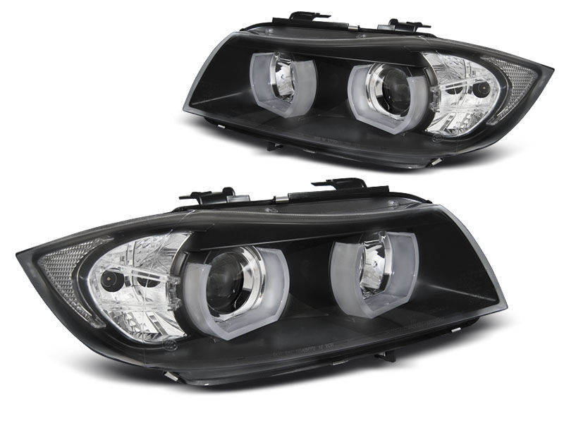 3D ULED XENON HEADLIGHTS BLACK For BMW E90 E91 0508 in Headlights