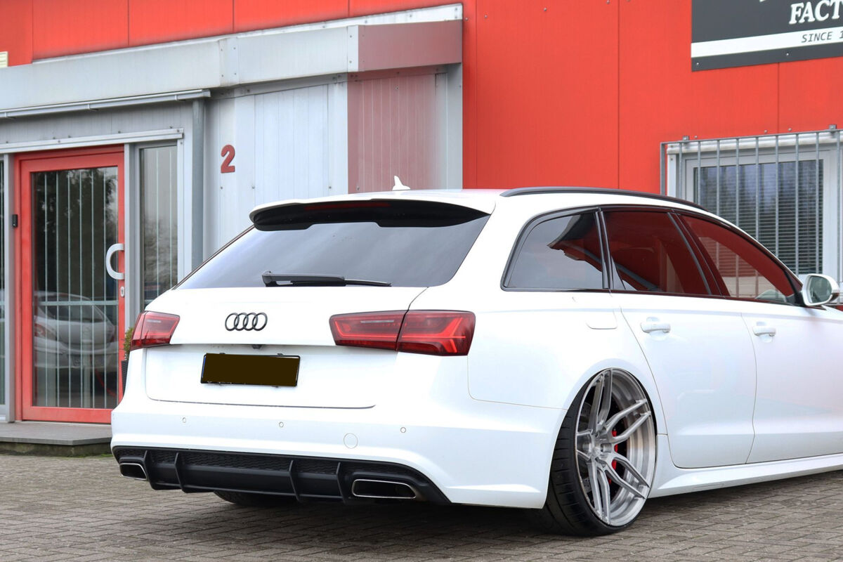 Performance Rear Bumper diffuser addon with ribs / fins For Audi A6 C7 ...