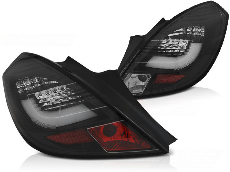 Clear Black Led Bar Tail Lights For Opel Corsa D D In