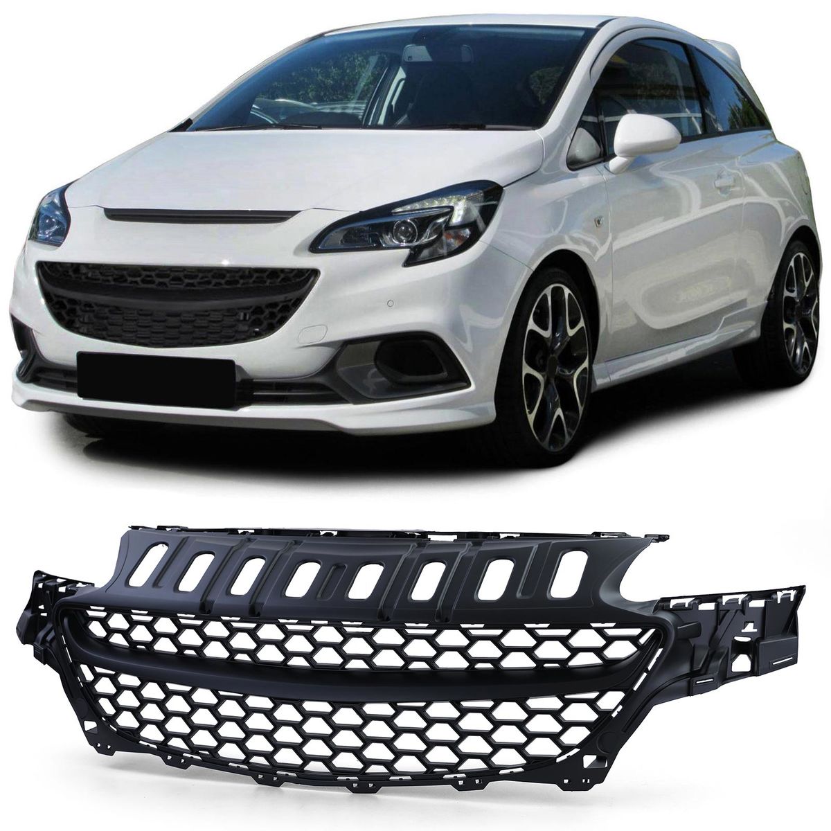 VXR Look Front black badgelles grill for Opel / Vauxhall Corsa E 1419 in Grills buy best VXR Look Front black badgelles grill for Opel / Vauxhall Corsa E 1419 in Grills buy best