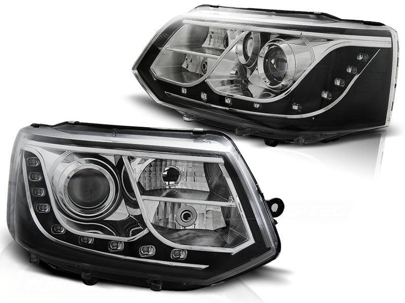 HEADLIGHTS TRUE DRL CHROME fits VW T5 2010-2015 in Headlights - buy ...