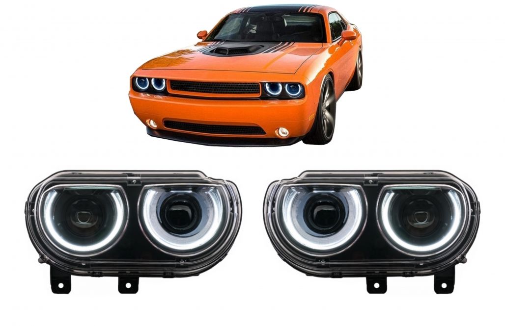 LED DRL Headlights For Dodge Challenger MK3 0814 with Sequential Turning Light in Headlights