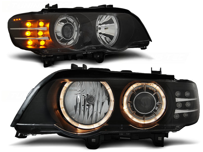 Switchback Dual-Color LED Angel Eye Halo Rings For BMW 3 5 7 Series Headlight eB