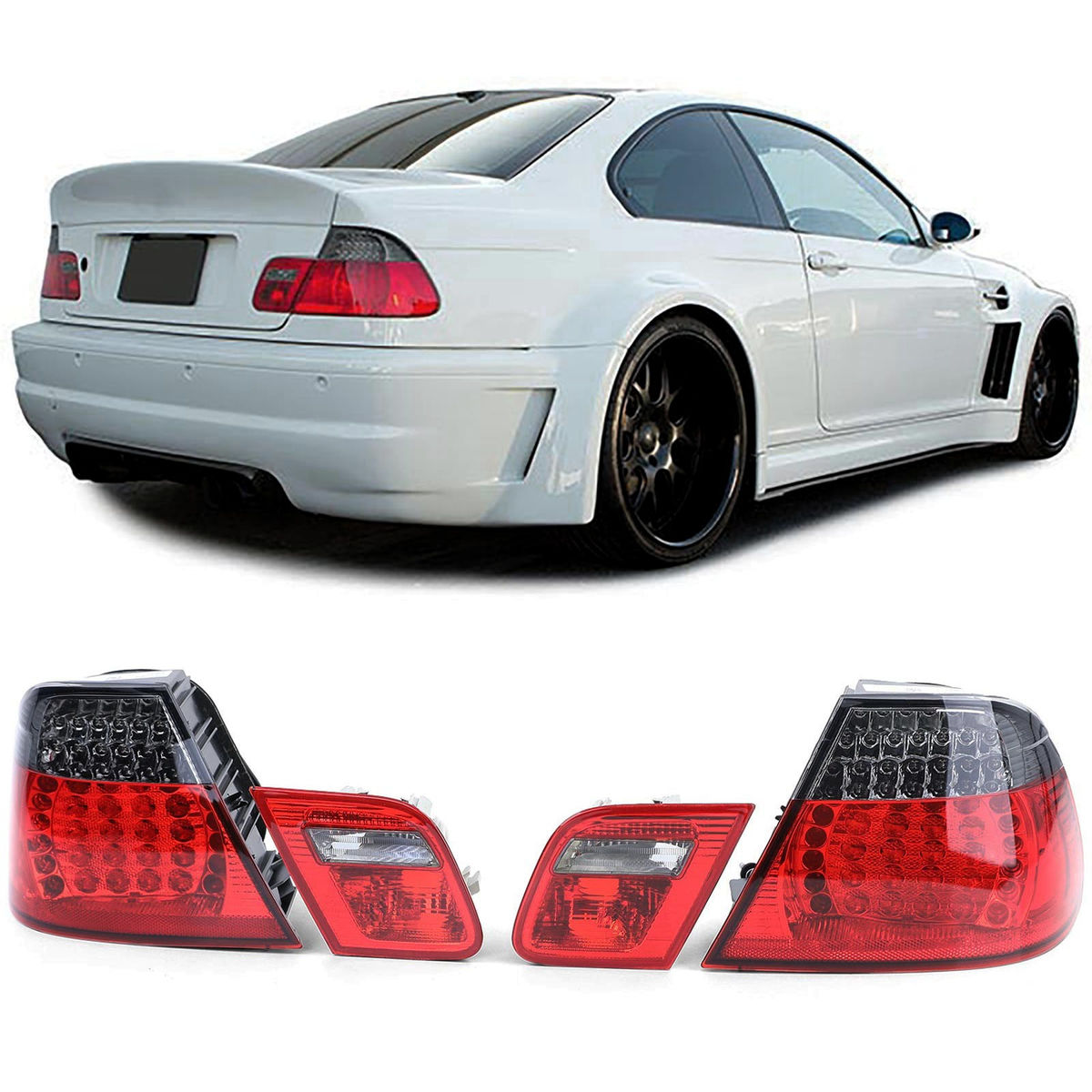 LED Smoked Red Tail lights For BMW E46 0306 Coupe Facelift in Taillights buy best tuning