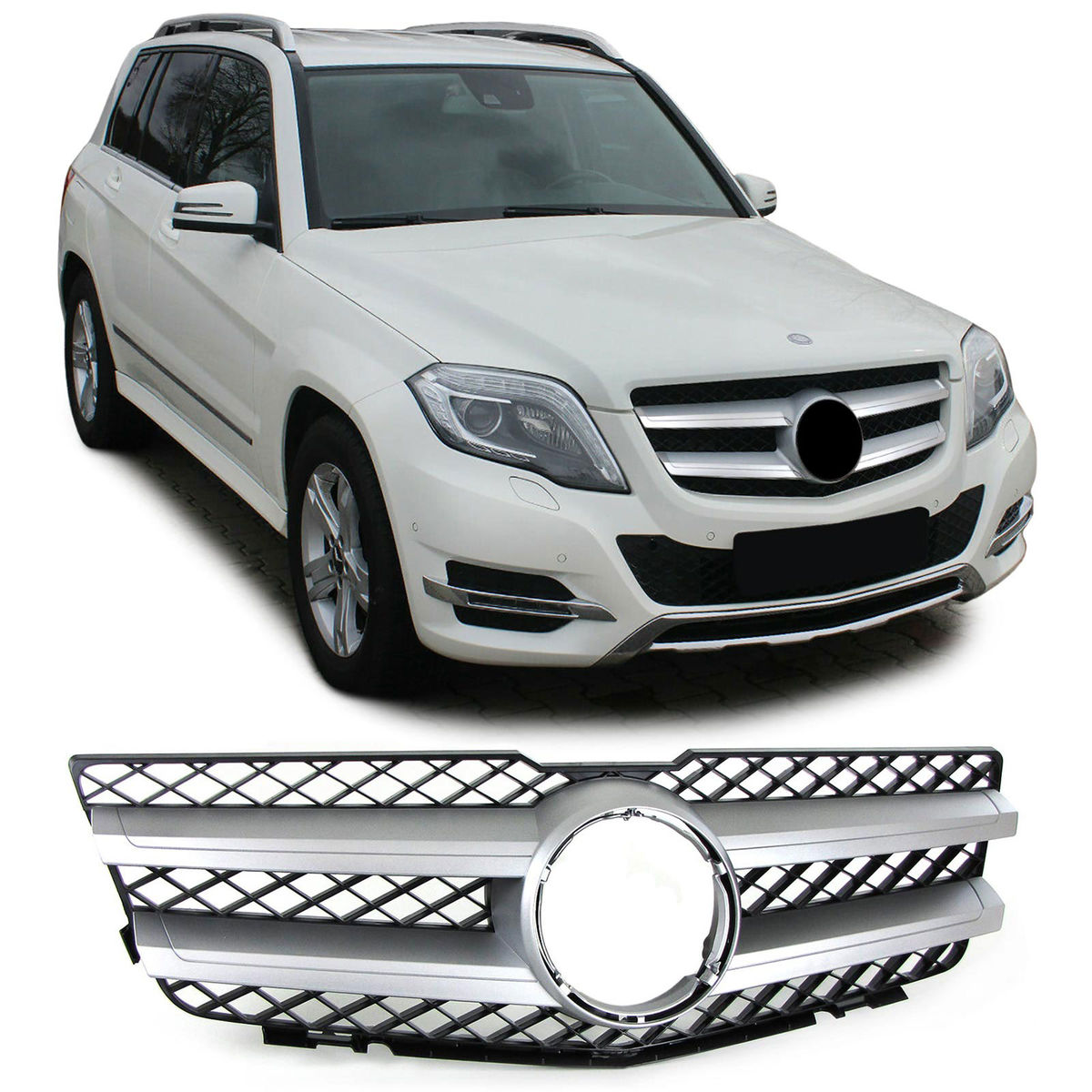 Sport Style Silver Chrome Grill For Mercedes - Benz GLK X204 08-12 in  Grills - buy best tuning parts in  store