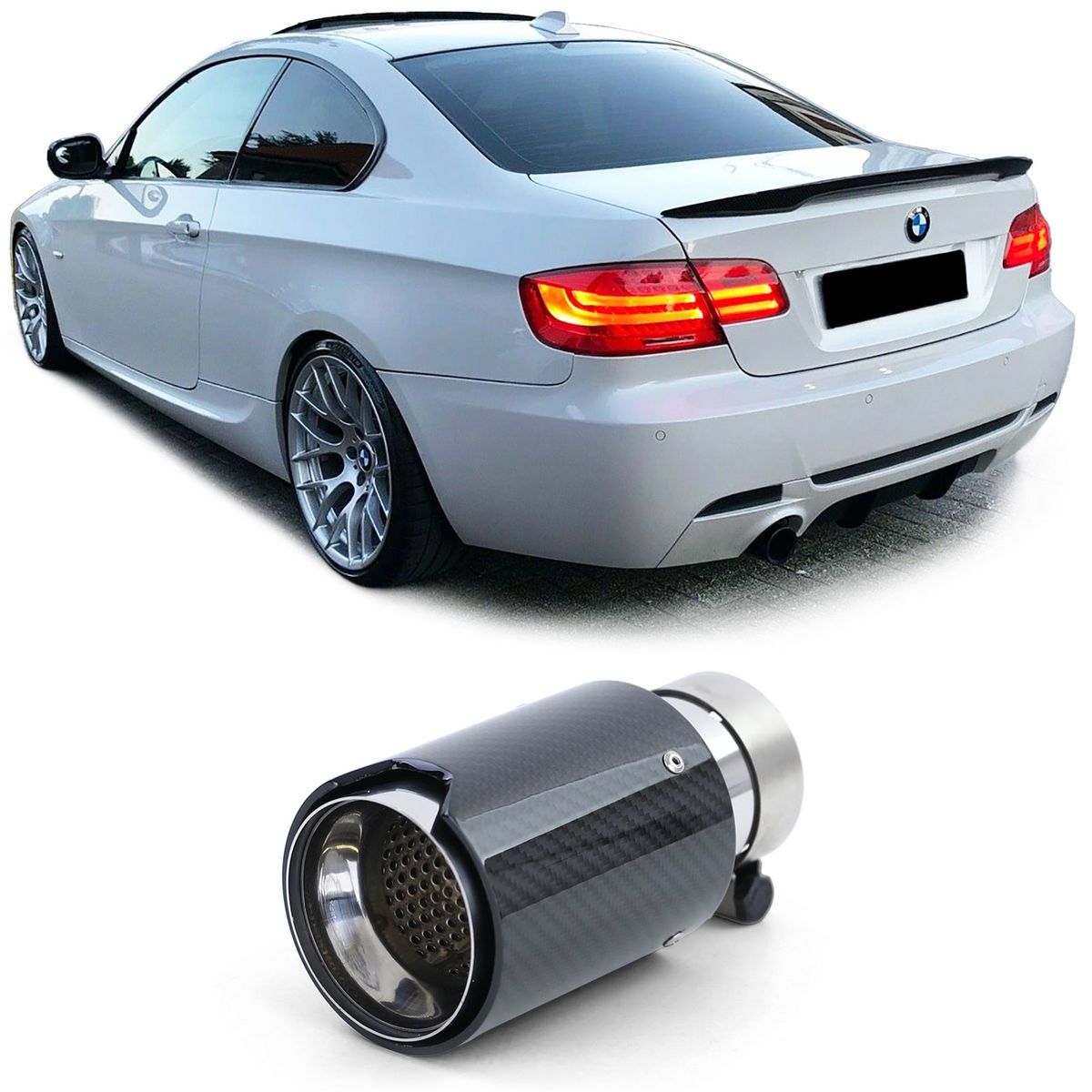 Carbon Black Performance Exhaust Muffler Tip 93mm x 181mm in Tailpipes / Tips and covers buy