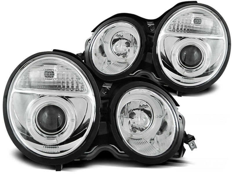 FK-Automotive LHD Only Design Headlights for Mercedes Benz E-Class (Typ W210) chrome