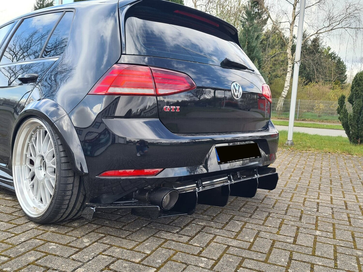 Performance Rear Bumper Diffuser Addon With Ribs Fins For Vw Golf Gti In Diffusers